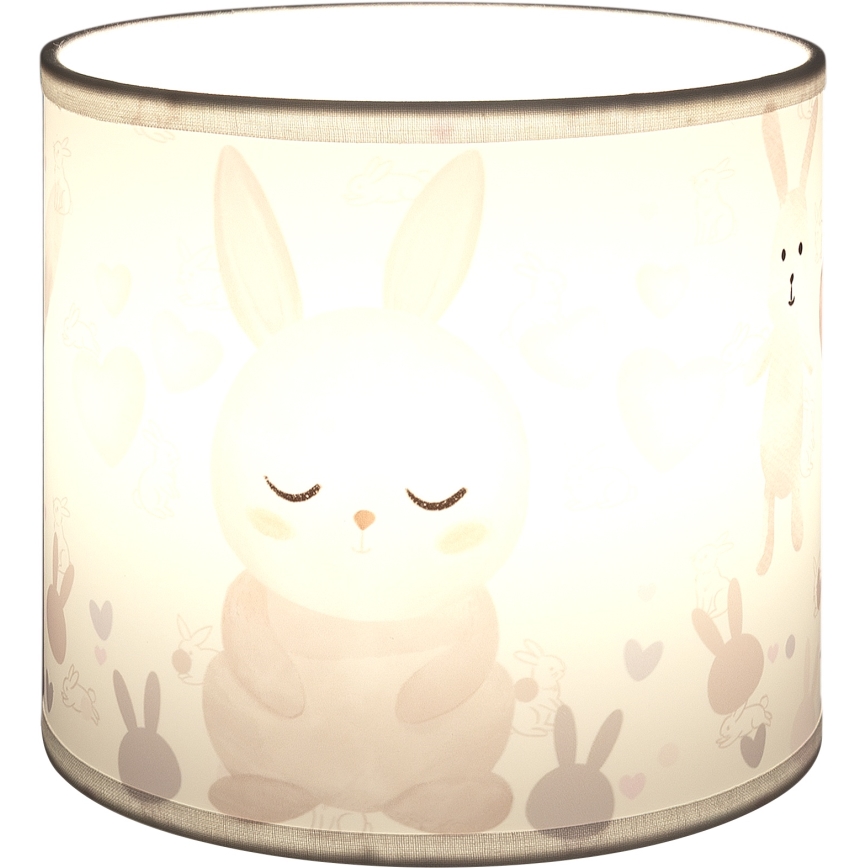 BRILAGI - BOBO Universal E27 Lampshade, 15 cm diameter, White with Cute Bunnies