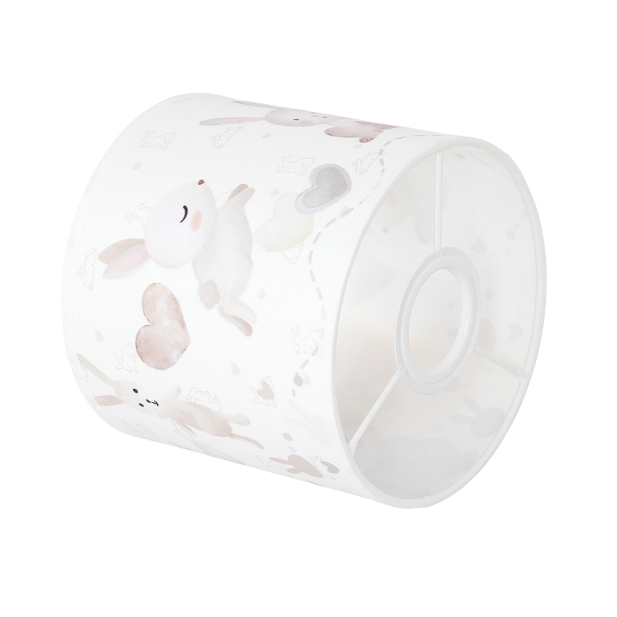 BRILAGI - BOBO Universal E27 Lampshade, 15 cm diameter, White with Cute Bunnies