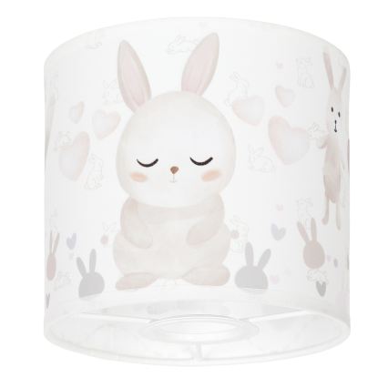BRILAGI - BOBO Universal E27 Lampshade, 15 cm diameter, White with Cute Bunnies