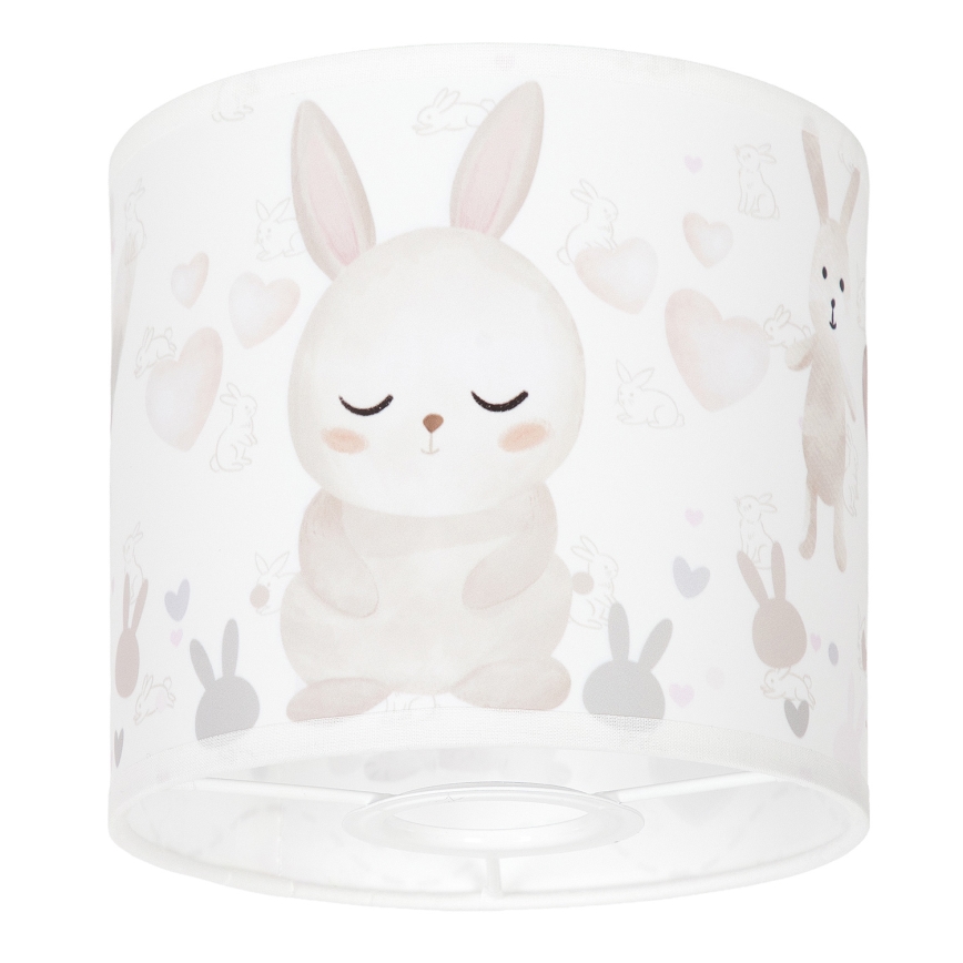 BRILAGI - BOBO Universal E27 Lampshade, 15 cm diameter, White with Cute Bunnies