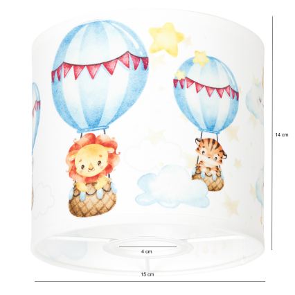 BRILAGI - BOBO Universal Lampshade E27, 15 cm diameter, White with Animal Motif