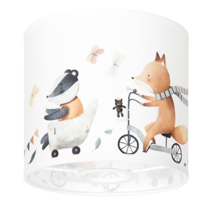 BRILAGI - BOBO Universal Lampshade E27, Ø 15 cm, White with Animal Motifs
