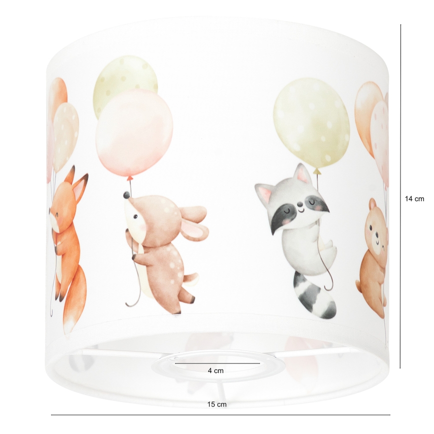 BRILAGI - BOBO Universal Lampshade for E27, Ø 15 cm, White/Animal Motifs