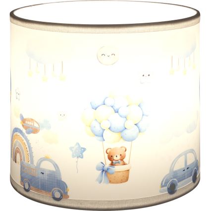 BRILAGI - BOBO Universal Lampshade for E27, Ø 15 cm, White/Blue/Bear Print