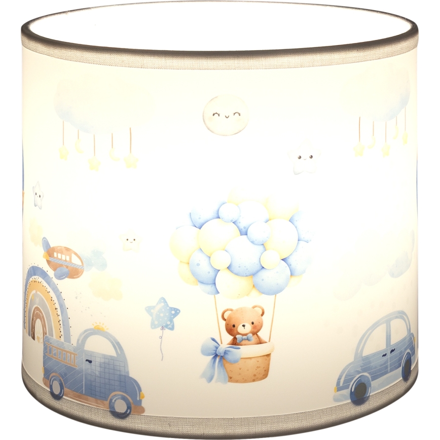 BRILAGI - BOBO Universal Lampshade for E27, Ø 15 cm, White/Blue/Bear Print