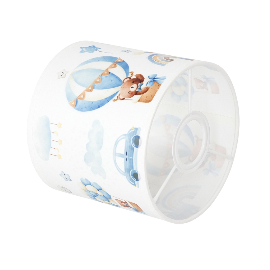 BRILAGI - BOBO Universal Lampshade for E27, Ø 15 cm, White/Blue/Bear Print