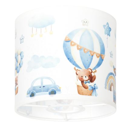 BRILAGI - BOBO Universal Lampshade for E27, Ø 15 cm, White/Blue/Bear Print