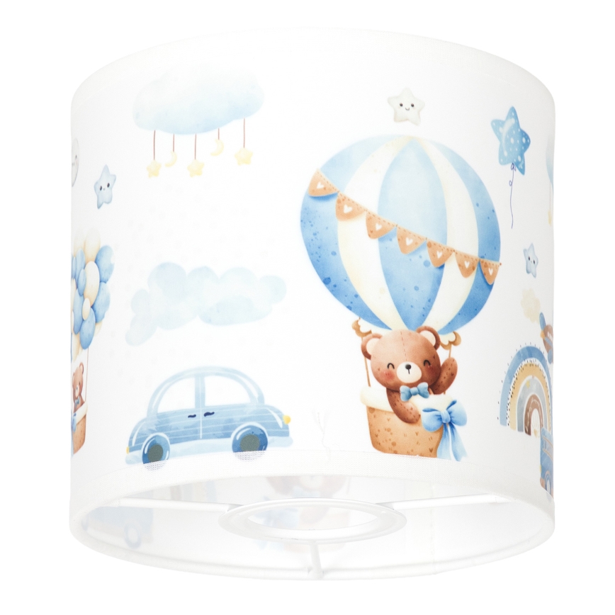BRILAGI - BOBO Universal Lampshade for E27, Ø 15 cm, White/Blue/Bear Print