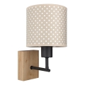 BRILAGI - BOBO WOOD Kids' Wall Lamp 1xE27/25W/230V oak/black/beige/polka dots