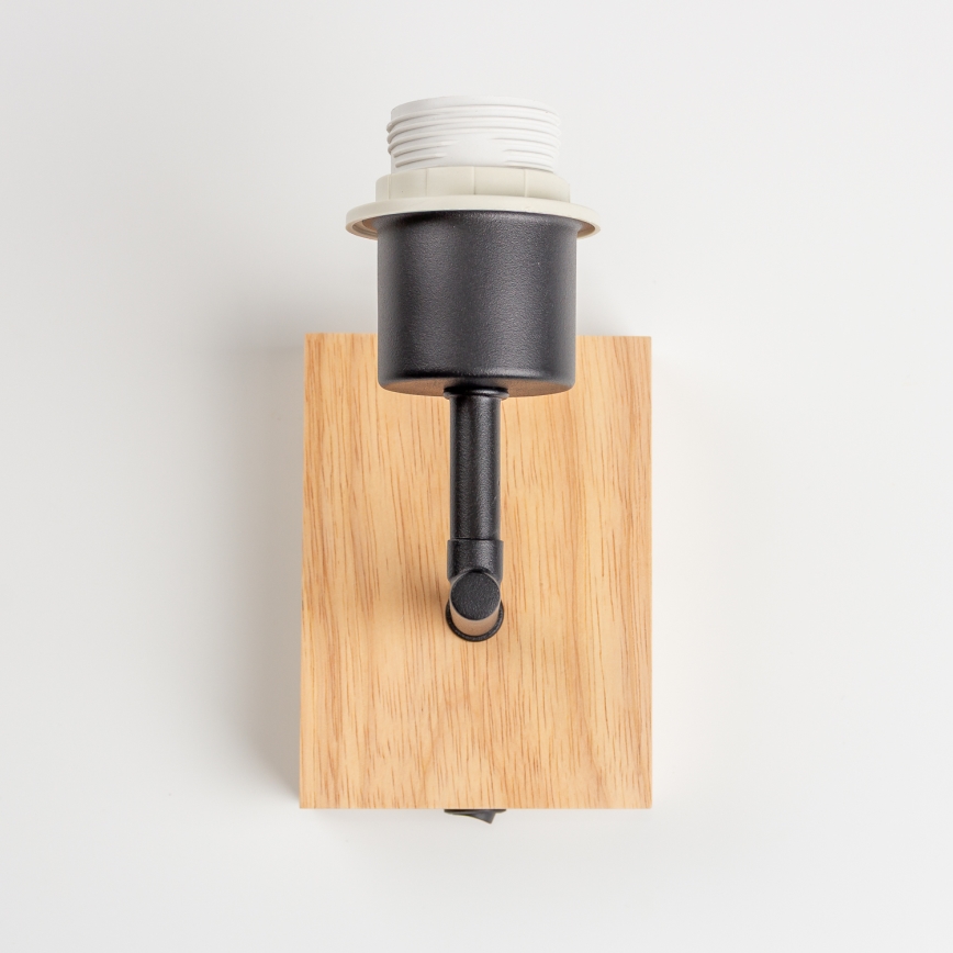 BRILAGI - BOBO WOOD Children's Wall Lamp 1xE27/25W/230V, oak/black/white with rabbit motif