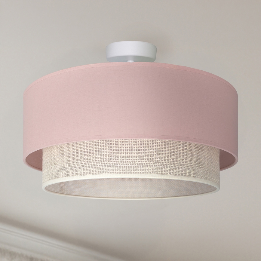 Brilagi - BOHO BOBO LED Flush-Mount Chandelier 1xE27/10W/230V, Ø 40 cm, Pink/Cream