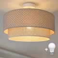 Brilagi - BOHO BOBO LED Flush-Mount Chandelier 1xE27/10W/230V, Ø 40 cm, polka dots, beige/cream