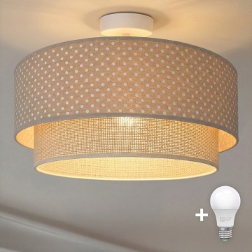 Brilagi - BOHO BOBO LED Flush-Mount Chandelier 1xE27/10W/230V, Ø 40 cm, polka dots, beige/cream