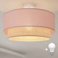 Brilagi - BOHO BOBO LED Flush-Mount Chandelier 1xE27/60W/230V, Ø 40 cm, Pink/Cream