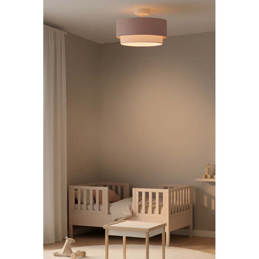 Brilagi - BOHO BOBO LED Flush-Mount Chandelier 1xE27/60W/230V, Ø 40 cm, Pink/Cream