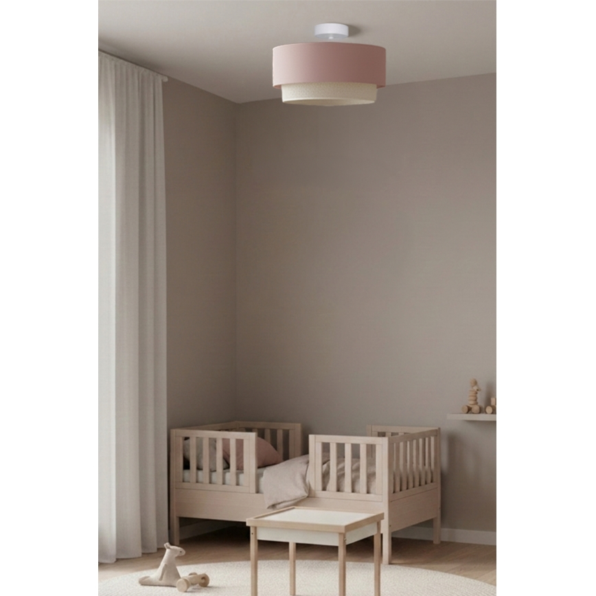 Brilagi - BOHO BOBO LED Flush-Mount Chandelier 1xE27/60W/230V, Ø 40 cm, Pink/Cream