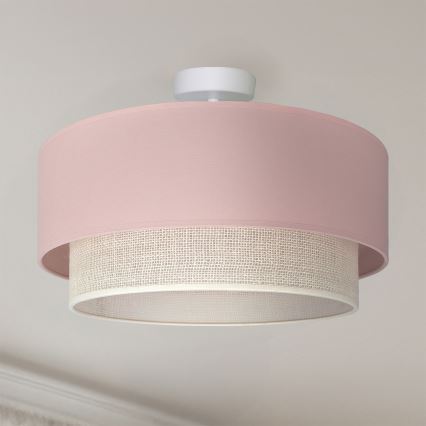 Brilagi - BOHO BOBO LED Flush-Mount Chandelier 1xE27/60W/230V, Ø 40 cm, Pink/Cream