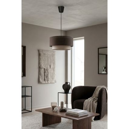 Brilagi - BOHO ECO Cable-Suspended LED Pendant 1xE27/10W/230V Ø 40 cm Brown/Cream