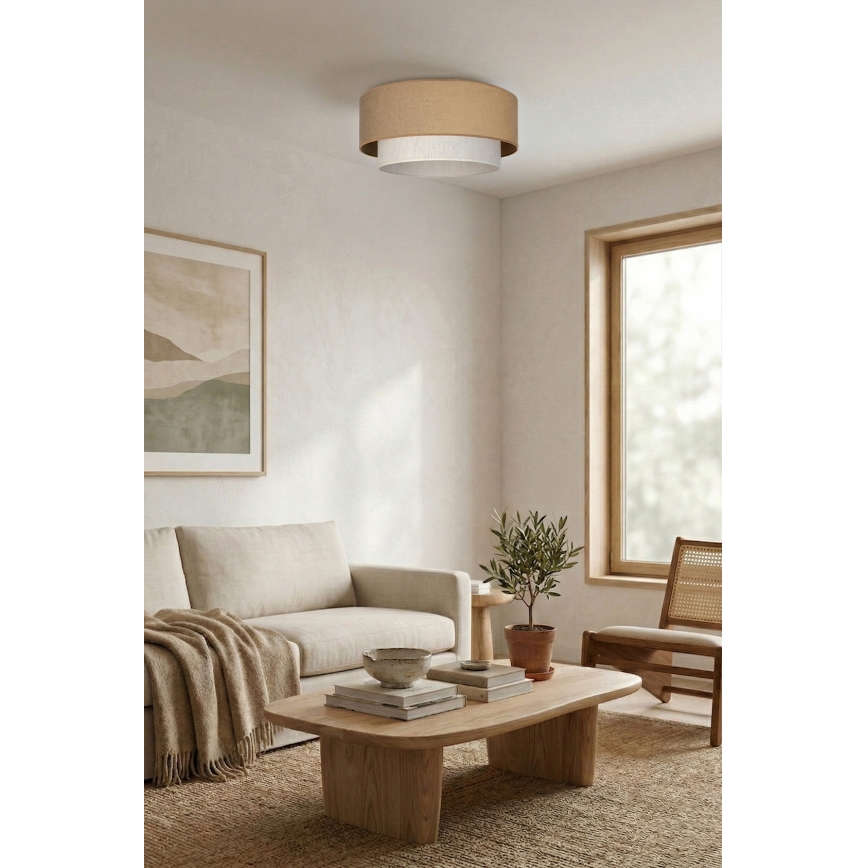 Brilagi - BOHO ECO LED Ceiling Light 1xE27/10W/230V, Ø 40 cm, beige/cream