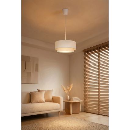 Brilagi - BOHO ECO LED Cord Pendant Light 1xE27/10W/230V Ø 40 cm Cream