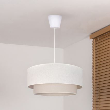 Brilagi - BOHO ECO LED Cord Pendant Light 1xE27/10W/230V Ø 40 cm Cream