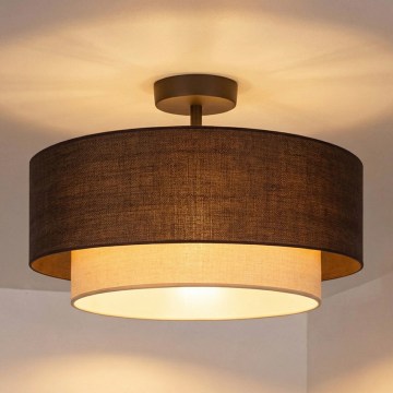 Brilagi - BOHO ECO LED Flush-Mount Ceiling Light 1xE27/10W/230V Ø 40 cm Brown/Cream