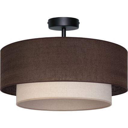 Brilagi - BOHO ECO LED Flush-Mount Ceiling Light 1xE27/10W/230V Ø 40 cm Brown/Cream