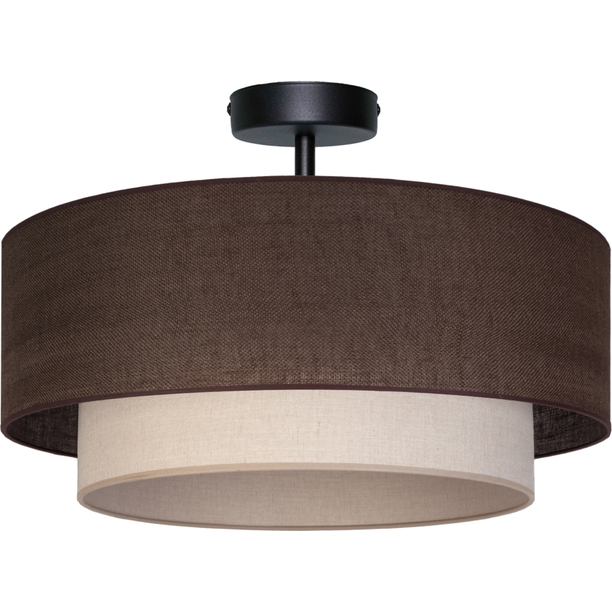 Brilagi - BOHO ECO LED Flush-Mount Ceiling Light 1xE27/10W/230V Ø 40 cm Brown/Cream