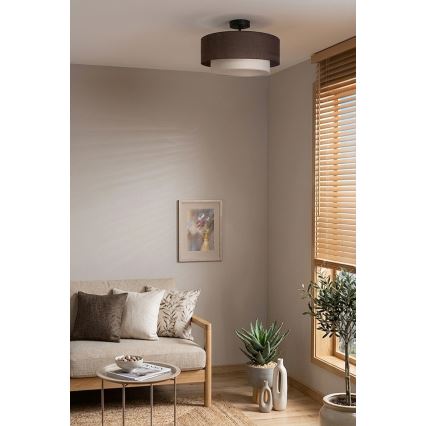 Brilagi - BOHO ECO LED Flush-Mount Ceiling Light 1xE27/10W/230V Ø 40 cm Brown/Cream