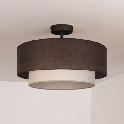Brilagi - BOHO ECO LED Flush-Mount Ceiling Light 1xE27/10W/230V Ø 40 cm Brown/Cream