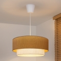 Brilagi - BOHO ECO LED pendant lamp on cable 1xE27/10W/230V, Ø 40 cm, beige/cream