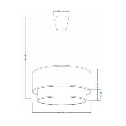 Brilagi - BOHO ECO LED pendant lamp on cable 1xE27/10W/230V, Ø 40 cm, beige/cream