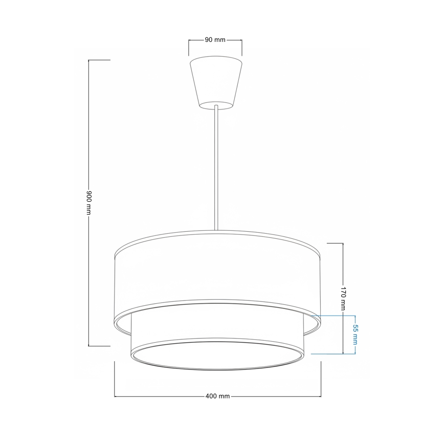 Brilagi - BOHO ECO LED pendant lamp on cable 1xE27/10W/230V, Ø 40 cm, beige/cream