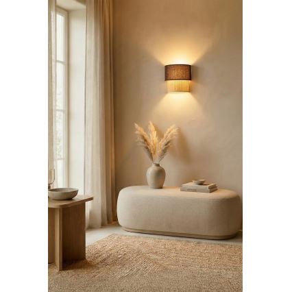 Brilagi - BOHO ECO LED Wall Light 1xE27/10W/230V Brown/Cream