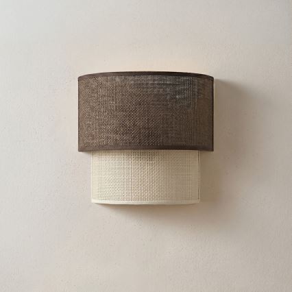 Brilagi - BOHO ECO LED Wall Light 1xE27/10W/230V Brown/Cream