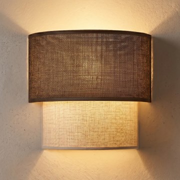 Brilagi - BOHO ECO LED Wall Light 1xE27/10W/230V Brown/Cream