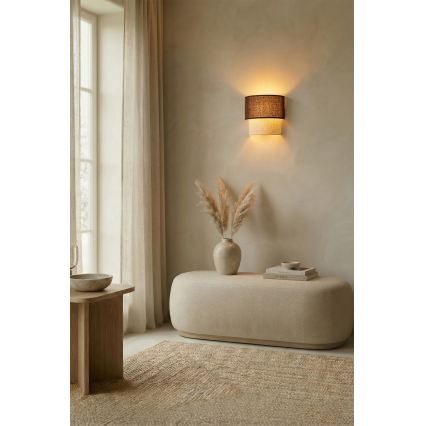 Brilagi - BOHO ECO LED Wall Light 1xE27/10W/230V Brown/Cream