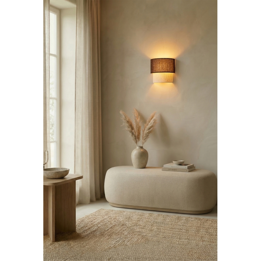 Brilagi - BOHO ECO LED Wall Light 1xE27/10W/230V Brown/Cream