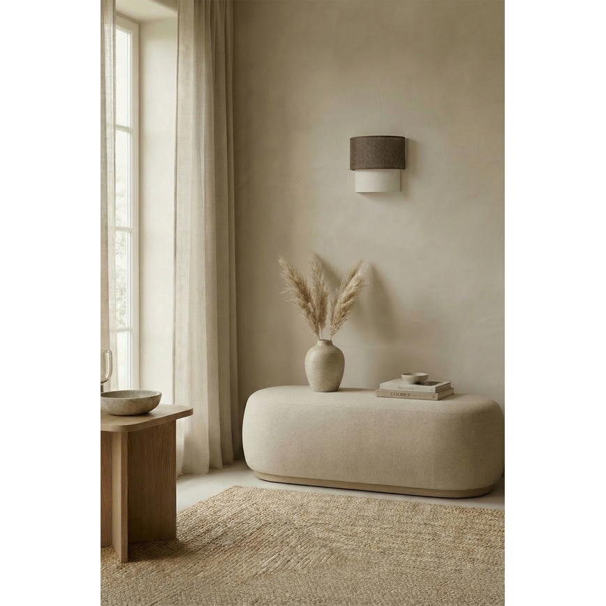 Brilagi - BOHO ECO LED Wall Light 1xE27/10W/230V Brown/Cream