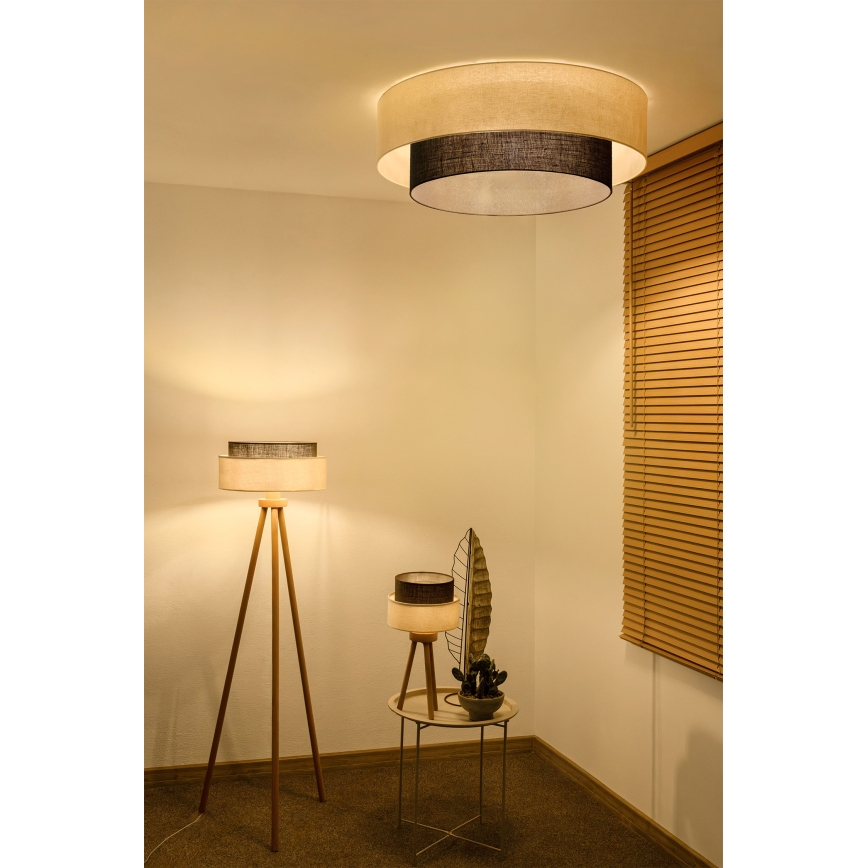 Brilagi - BOHO STYLE LED Ceiling Light 3xE27/15W/230V Ø 80 cm cream/brown