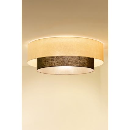 Brilagi - BOHO STYLE LED Ceiling Light 3xE27/15W/230V Ø 80 cm cream/brown