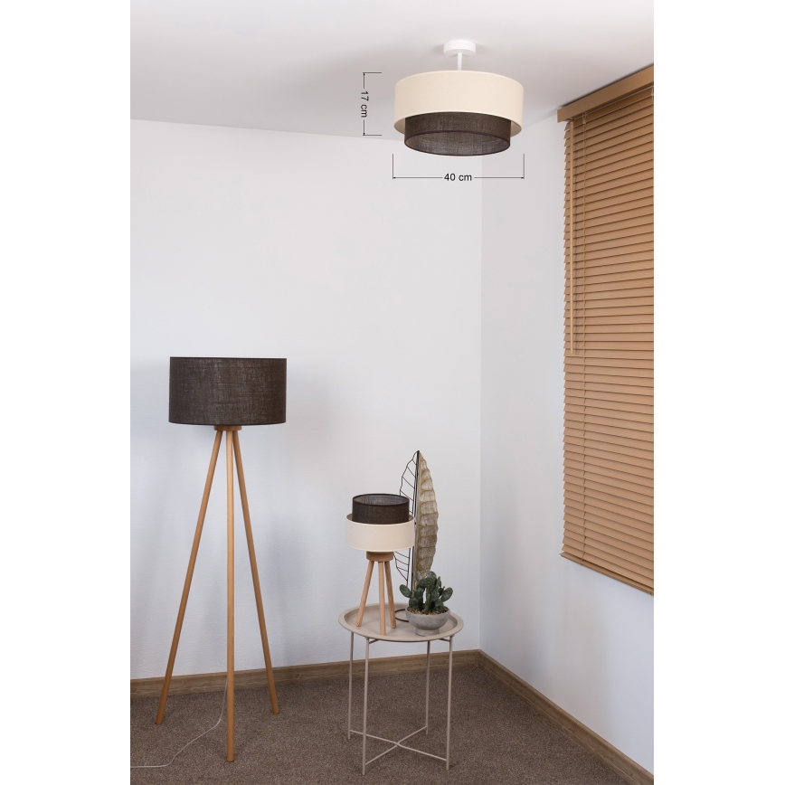 Brilagi - BOHO STYLE LED Surface-Mounted Chandelier 1xE27/15W/230V Ø 40 cm cream/brown