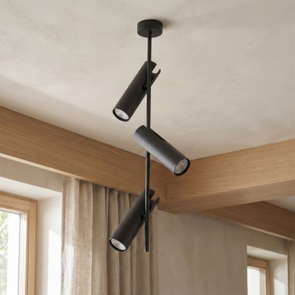Brilagi - BRANCH 3xGU10/30W/230V Black Stem Pendant