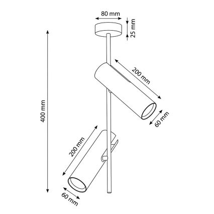 Brilagi - BRANCH rod chandelier 2x GU10/30W/230V Black