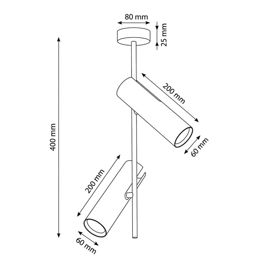 Brilagi - BRANCH rod chandelier 2x GU10/30W/230V Black
