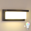 Brilagi - BRICKY LED RGBW Dimmable Outdoor Wall Light 1xE27/9W/230V 2700-6500K Anthracite IP54