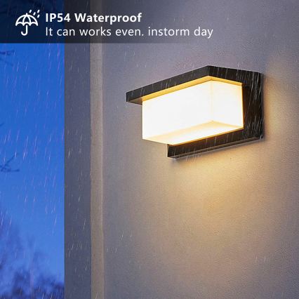 Brilagi - LED RGBW Dimmable Outdoor Wall Light BRICKY 1xE27/15W/230V 2700-6500K IP54 black