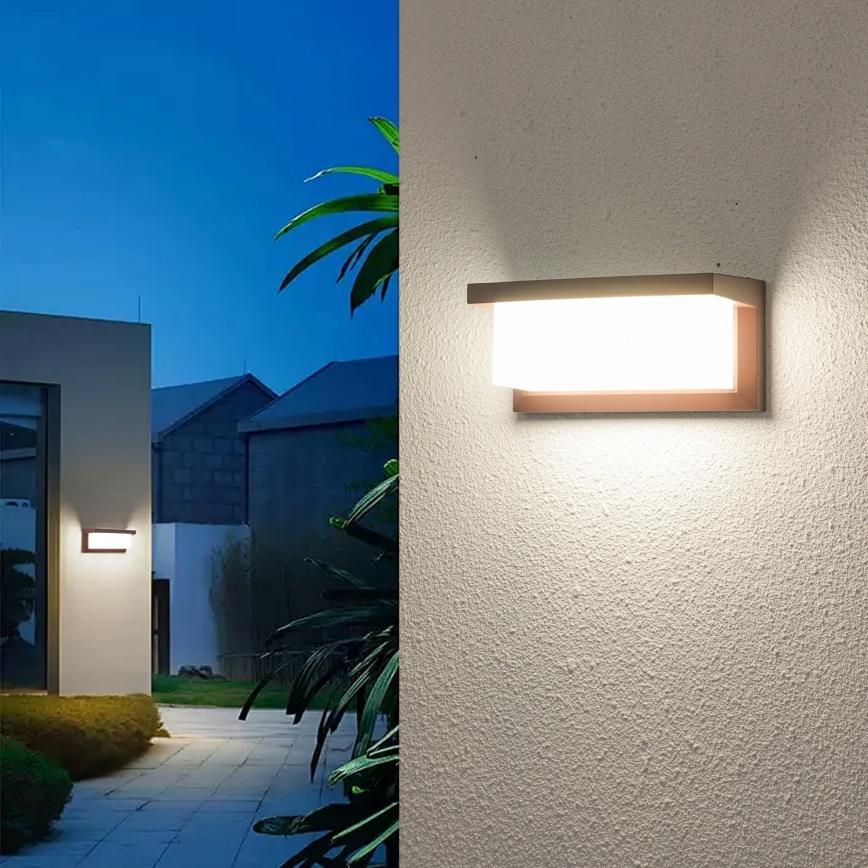 Brilagi - LED RGBW Dimmable Outdoor Wall Light BRICKY 1xE27/15W/230V 2700-6500K IP54 brown