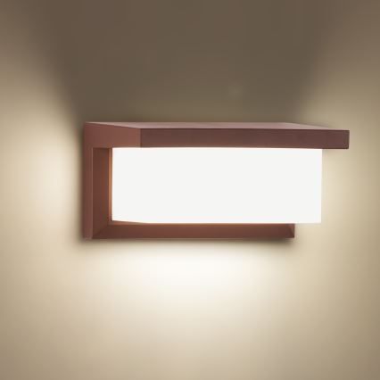 Brilagi - LED RGBW Dimmable Outdoor Wall Light BRICKY 1xE27/15W/230V 2700-6500K IP54 brown