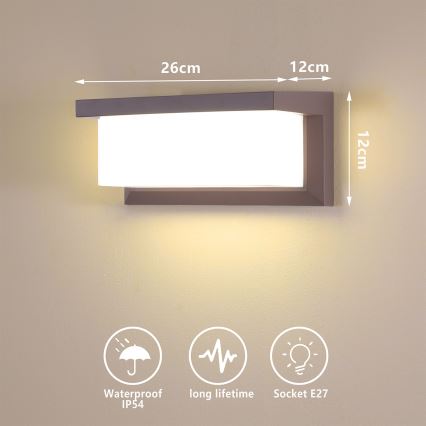 Brilagi - LED RGBW Dimmable Outdoor Wall Light BRICKY 1xE27/15W/230V 2700-6500K IP54 brown